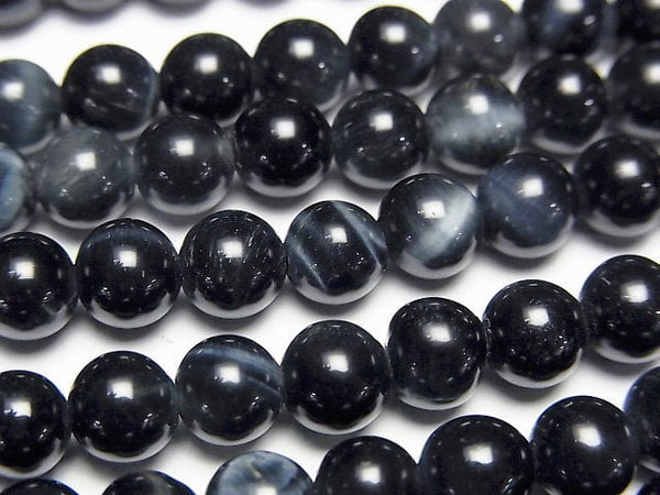 [Video] Blue color Tiger's Eye AAA- Round 6mm 1strand beads (aprx.15inch/37cm)