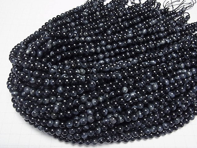 [Video] Blue color Tiger's Eye AAA- Round 6mm 1strand beads (aprx.15inch/37cm)