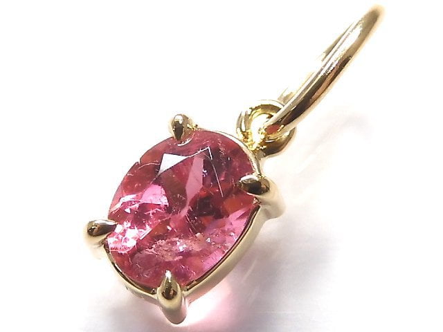 [Video][One of a kind] [Japan]High Quality Pink Tourmaline AAA Faceted Pendant [18K Yellow Gold] NO.1