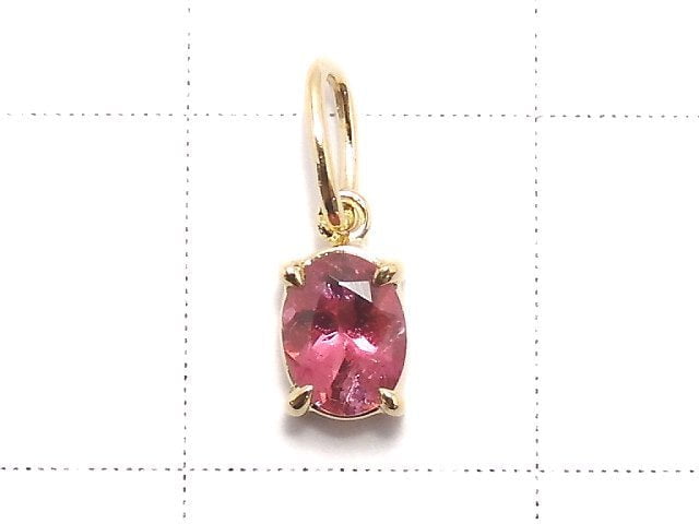 [Video][One of a kind] [Japan]High Quality Pink Tourmaline AAA Faceted Pendant [18K Yellow Gold] NO.1