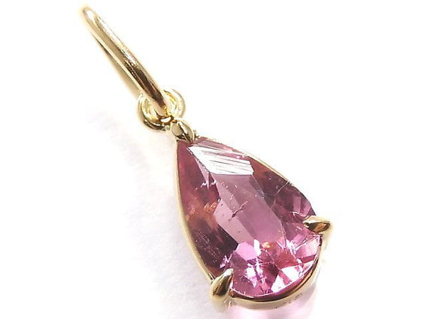 [Video][One of a kind] [Japan]High Quality Pink Tourmaline AAA Faceted Pendant [18K Yellow Gold] NO.3