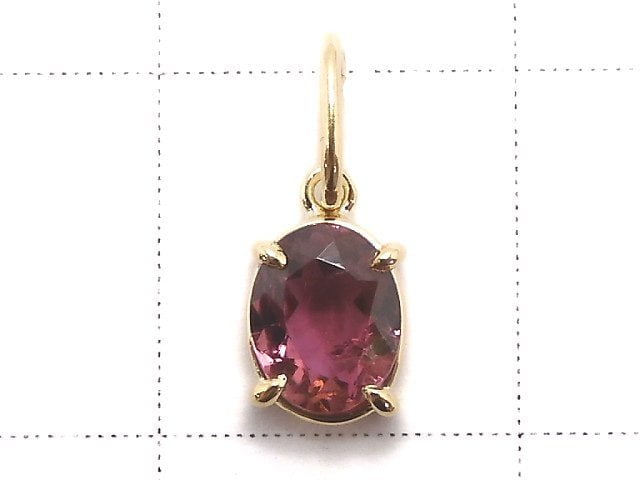 [Video][One of a kind] [Japan]High Quality Pink Tourmaline AAA Faceted Pendant [18K Yellow Gold] NO.4