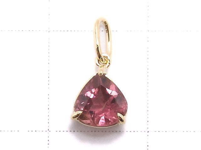 [Video][One of a kind] [Japan]High Quality Pink Tourmaline AAA Faceted Pendant [18K Yellow Gold] NO.7