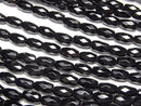 [Video] Onyx Faceted Rice 6x4x4mm half or 1strand beads (aprx.15inch/36cm)