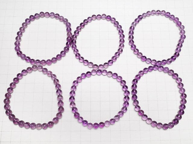 Bracelet en Fluorite Violette AAA Ronde 6mm