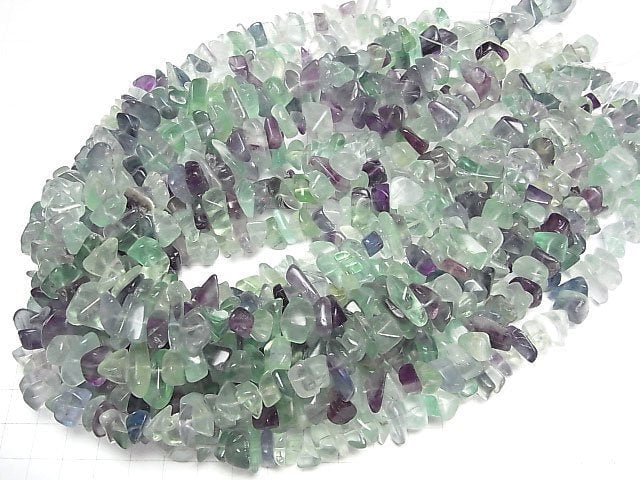 [Video] Multicolor Fluorite AA++ Chips (Small Nugget) 1strand beads (aprx.15inch/37cm)
