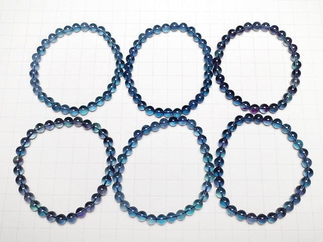 [Video] Blue Green Fluorite AAA Round 6mm Bracelet