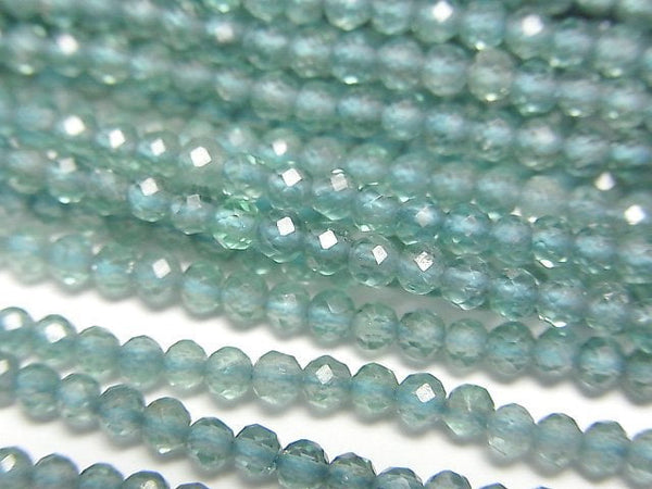 [Video]High Quality! Blue Green Apatite AAA- Faceted Round 2mm 1strand beads (aprx.15inch/38cm)
