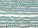 [Video]High Quality! Blue Green Apatite AAA- Faceted Round 2mm 1strand beads (aprx.15inch/38cm)