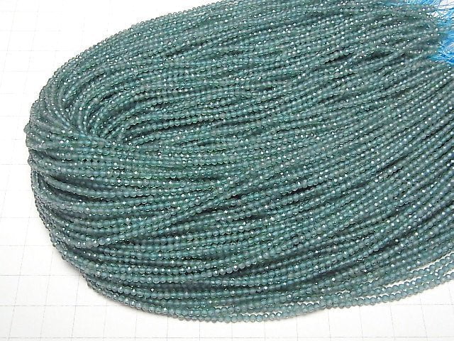 [Video]High Quality! Blue Green Apatite AAA- Faceted Round 2mm 1strand beads (aprx.15inch/38cm)