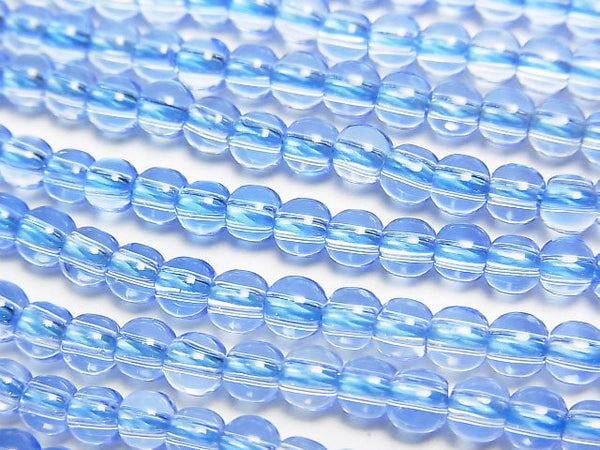 [Video] Blue Quartz Semi Round 4mm 1strand beads (aprx.15inch/37cm)