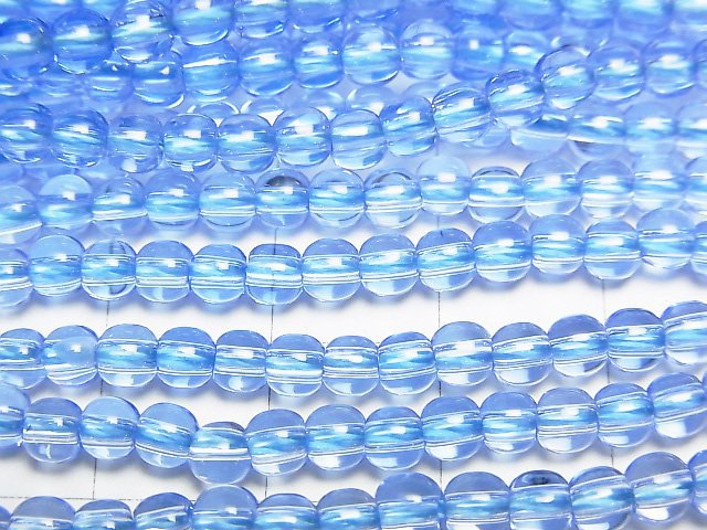 [Video] Blue Quartz Semi Round 4mm 1strand beads (aprx.15inch/37cm)