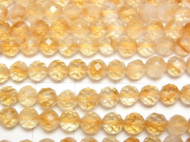 [Video]High Quality! Phantom Citrine AA++ Faceted Round 5mm 1strand beads (aprx.15inch/37cm)