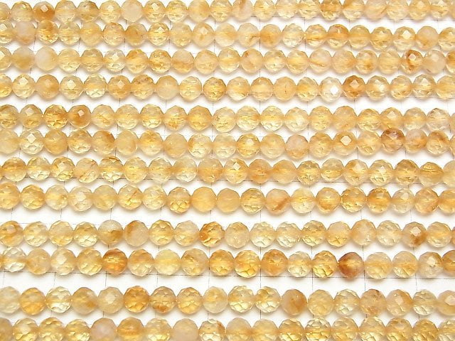 [Video]High Quality! Phantom Citrine AA++ Faceted Round 5mm 1strand beads (aprx.15inch/37cm)