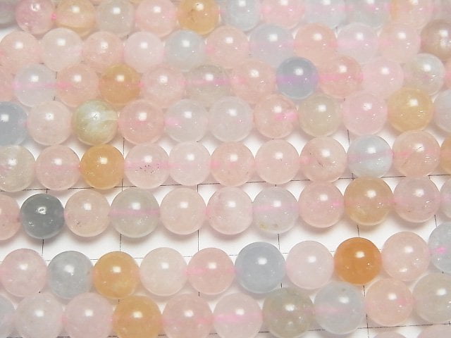 [Video] Beryl Mix (Multicolor Aquamarine) AA++ Round 6mm half or 1strand beads (aprx.15inch/38cm)