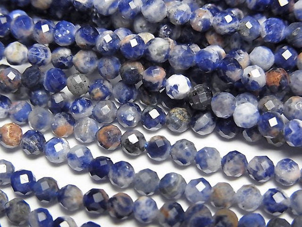 [Video]High Quality! Redline Sodalite AA++ Faceted Round 3mm 1strand beads (aprx.15inch/37cm)