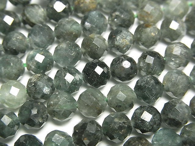 [Video]High Quality! Green Kyanite AA Faceted Round 6mm 1strand beads (aprx.15inch/36cm)