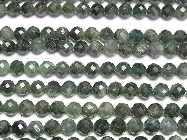 [Video]High Quality! Green Kyanite AA Faceted Round 6mm 1strand beads (aprx.15inch/36cm)