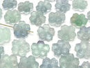 [Video] Blue Green Fluorite AAA- Flower Motif 12x13mm [Drilled Hole] 5pcs