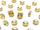 Metal parts Rondelle [4mm][6mm] Gold color (with CZ) 2pcs