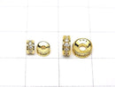 Metal parts Rondelle [4mm][6mm] Gold color (with CZ) 2pcs