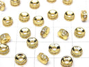 Metal parts Rondelle [4mm][6mm] Gold color (with CZ) 2pcs