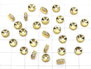 Metal parts Rondelle [4mm][6mm] Gold color (with CZ) 2pcs