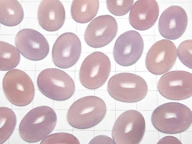 [Video]High Quality Pink Purple Chalcedony AAA Oval Cabochon 20x15mm 2pcs