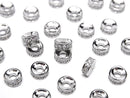 Metal parts Rondelle [4mm][6mm] Silver color (with CZ) 2pcs