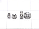 Metal parts Rondelle [4mm][6mm] Silver color (with CZ) 2pcs