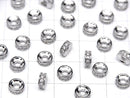 Metal parts Rondelle [4mm][6mm] Silver color (with CZ) 2pcs