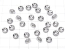 Metal parts Rondelle [4mm][6mm] Silver color (with CZ) 2pcs