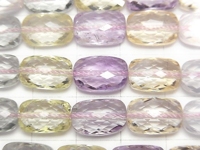 [Video]High Quality Mixed Stone AAA Faceted Rectangle 12x8mm 1/4 or 1strand beads (aprx.15inch/37cm)