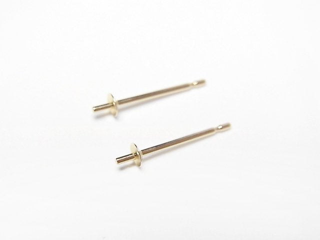 [Video][18K Yellow Gold] Direct Earstuds Earrings 2.5mm Plate 1pair