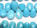 [Video] Arizona Kingman Turquoise AA++ Pear shape Faceted Briolette half or 1strand beads (aprx.5inch/12cm)