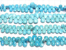 [Video] Arizona Kingman Turquoise AA++ Pear shape Faceted Briolette half or 1strand beads (aprx.5inch/12cm)