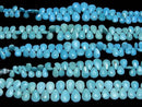 [Video] Arizona Kingman Turquoise AA++ Pear shape Faceted Briolette half or 1strand beads (aprx.5inch/12cm)