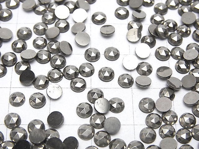 [Video]Pyrite Loose stone Round Rose Cut 4x4mm 5pcs
