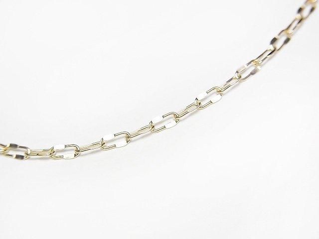 [Video] [K10 Yellow Gold] Half Flat Oval Chain Bracelet, Approx. 1.9mm Wide, 1pc