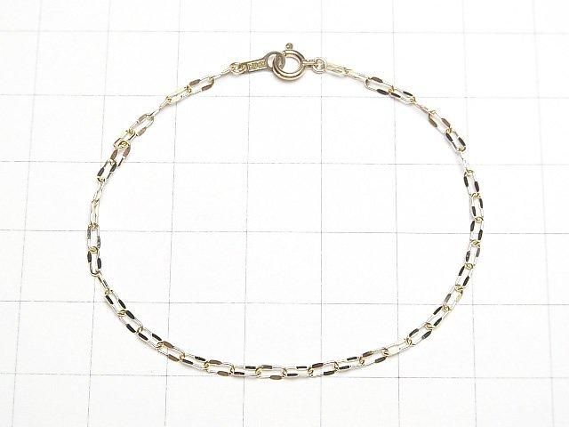 [Video] [K10 Yellow Gold] Half Flat Oval Chain Bracelet, Approx. 1.9mm Wide, 1pc
