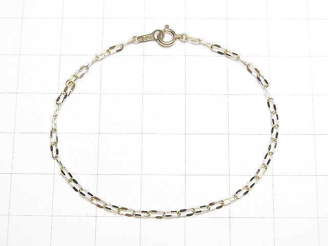 [Video][K10 Yellow Gold] Half Flat Oval Chain Approx. 1.9mm Width Bracelet 1pc