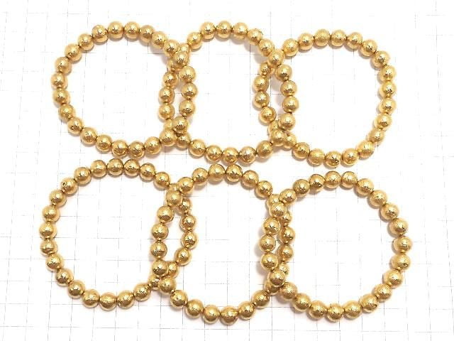 [Video] Meteorite (Altai meteorite) Round 8mm Yellow Gold Bracelet