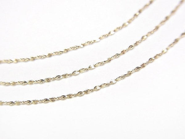 [Video][K10 Yellow Gold]Twist (S-shaped) Chain Approx. 0.7mm Width Necklace 1pc