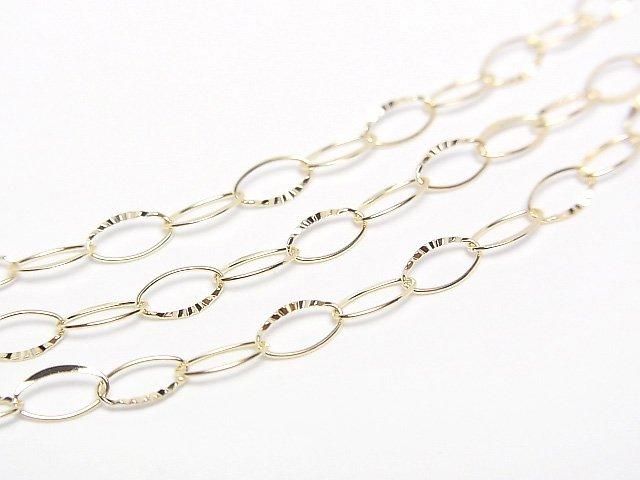 [Video][K10 Yellow Gold] Faceted Oval Chain Necklace, Approx. 3.3mm Wide, 1 Piece