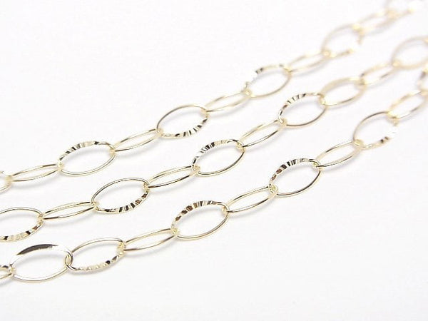 [Video][K10 Yellow Gold]Faceted Oval Chain Approx. 3.3mm Width Necklace 1pc