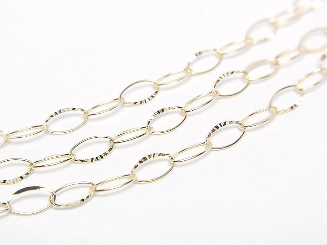 [Video][K10 Yellow Gold]Faceted Oval Chain Approx. 3.3mm Width Necklace 1pc