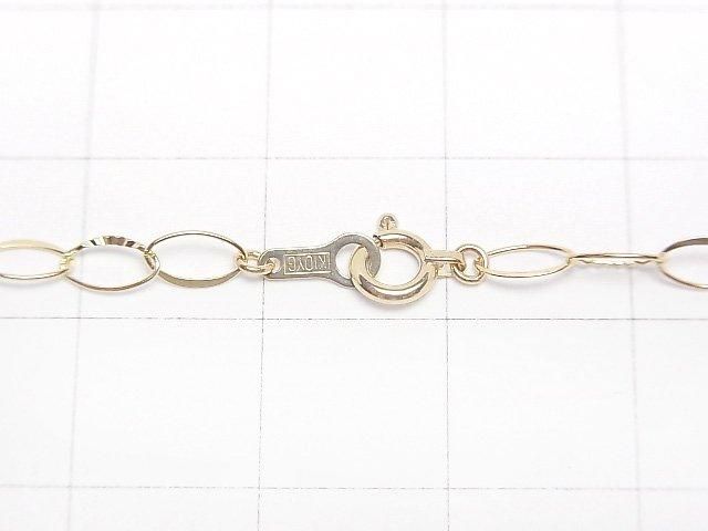 [Video][K10 Yellow Gold] Faceted Oval Chain Necklace, Approx. 3.3mm Wide, 1 Piece