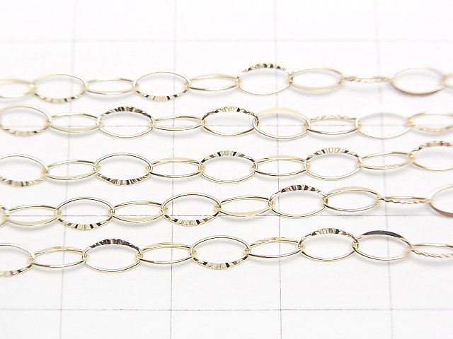 [Video][K10 Yellow Gold]Faceted Oval Chain Approx. 3.3mm Width Necklace 1pc