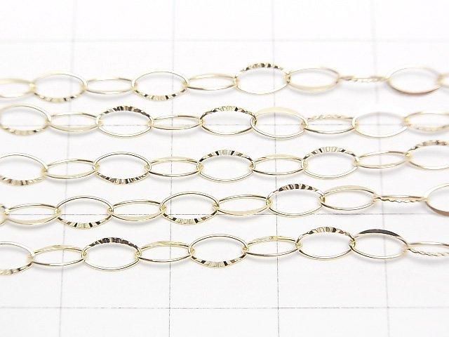 [Video][K10 Yellow Gold] Faceted Oval Chain Necklace, Approx. 3.3mm Wide, 1 Piece
