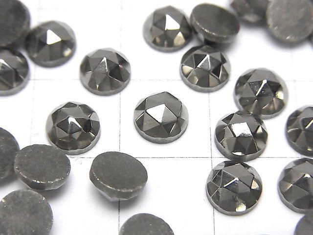 [Video] Pyrite Loose stone Round Rose Cut 6x6mm 3pcs
